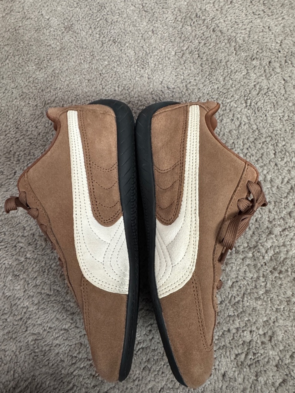 Puma Brown and White Suede Sneakers - Picture 5 of 9